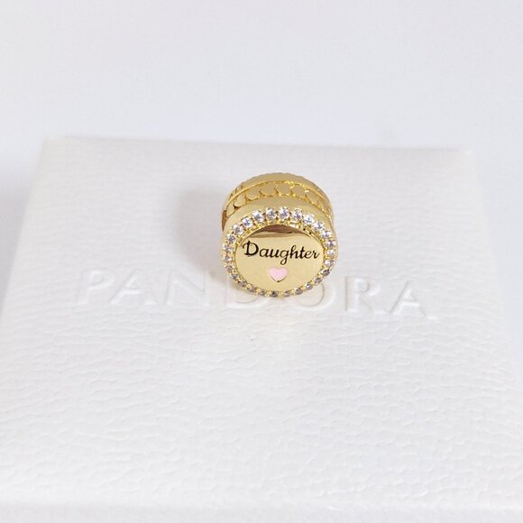 Pandora Engravable Daughter Charm Bead Gold Plated with box - Picture 7 of 10